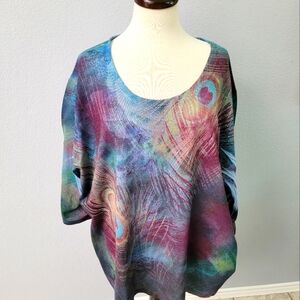 Peacock feather print top